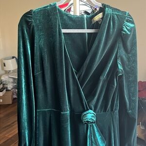 Melonie T Womens Long Sleeve Fit + Flare Dress